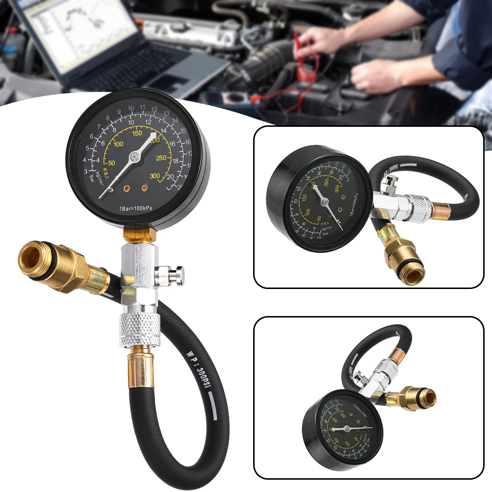 Engine Compression Tester Auto Motor Check Test Tool Kit For 0 PSI-300 PSI
