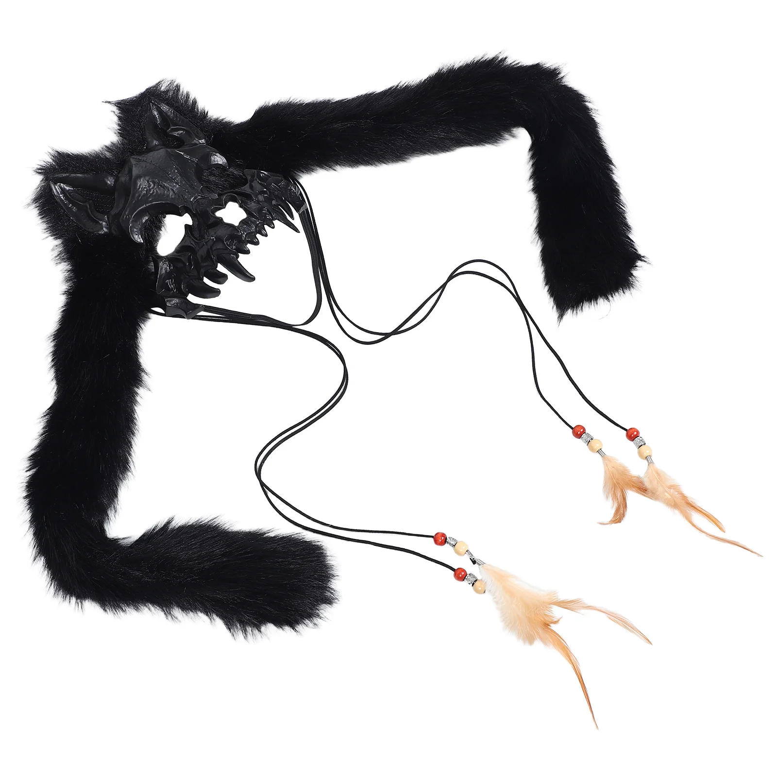 

Realistic Werewolf Mask with Faux Plume Metal Animal Design for Carnival Theatrical Photography Costume Party Festival Event