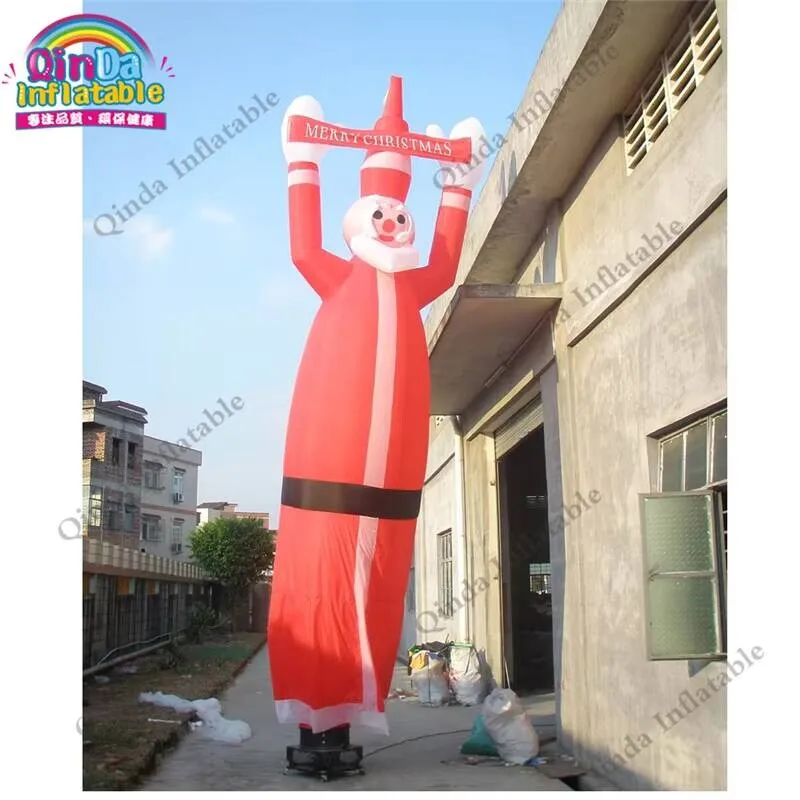4M Height Inflatable Air Dancer For Christmas ,Inflatable Santa Claus Tube Man With Free Air Blower