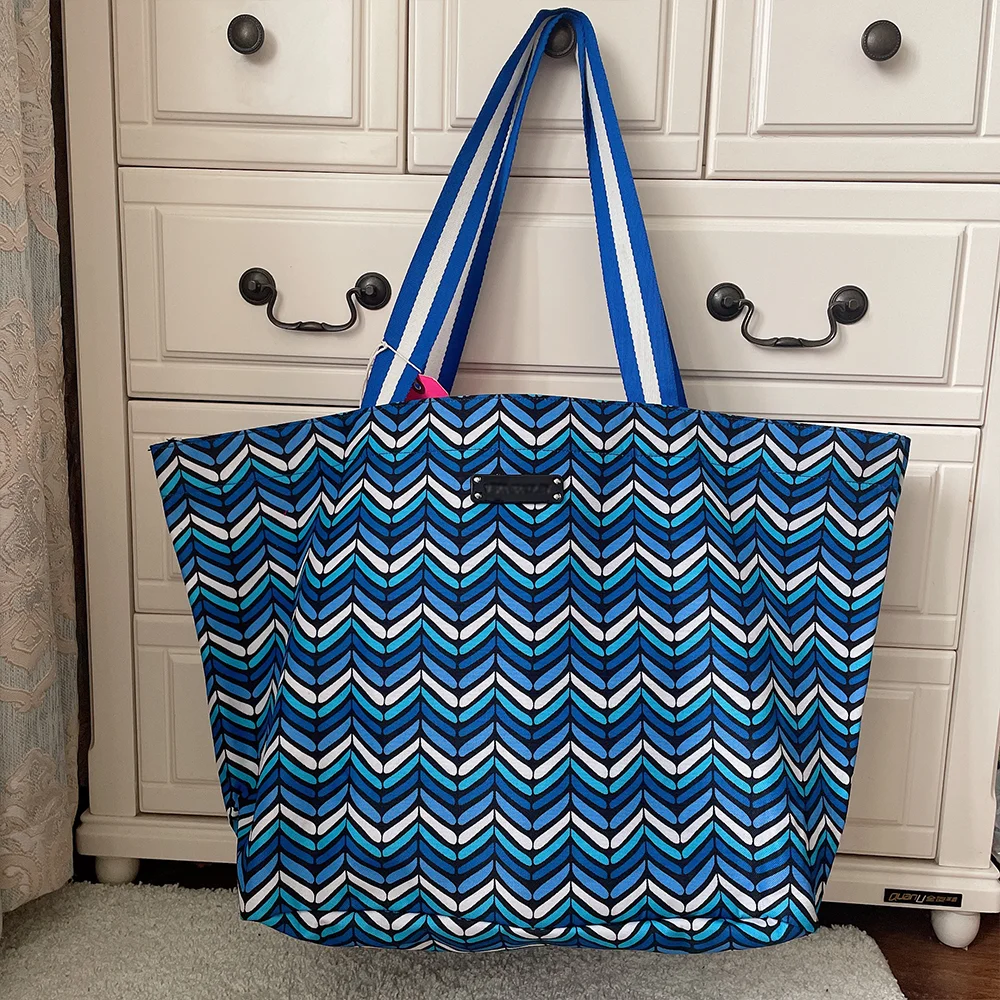 VB print environmental protection beach shoulder bag folding ladies large capacity shopping bag