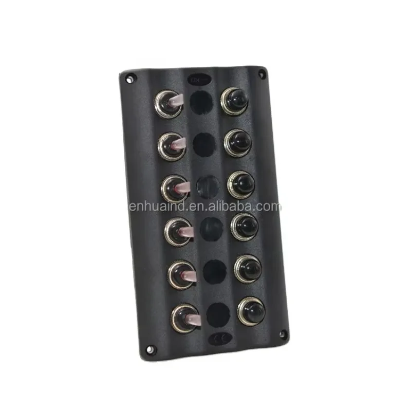 STTL 6 Gang 12V Marine Bus Yacht RV Trailer Boat Toggle Switch Panel