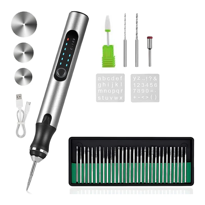 Penna per incisione elettrica USB ricaricabile macchina per incisione Cordless portatile fai da te incisore argento per gioielli pietra di legno