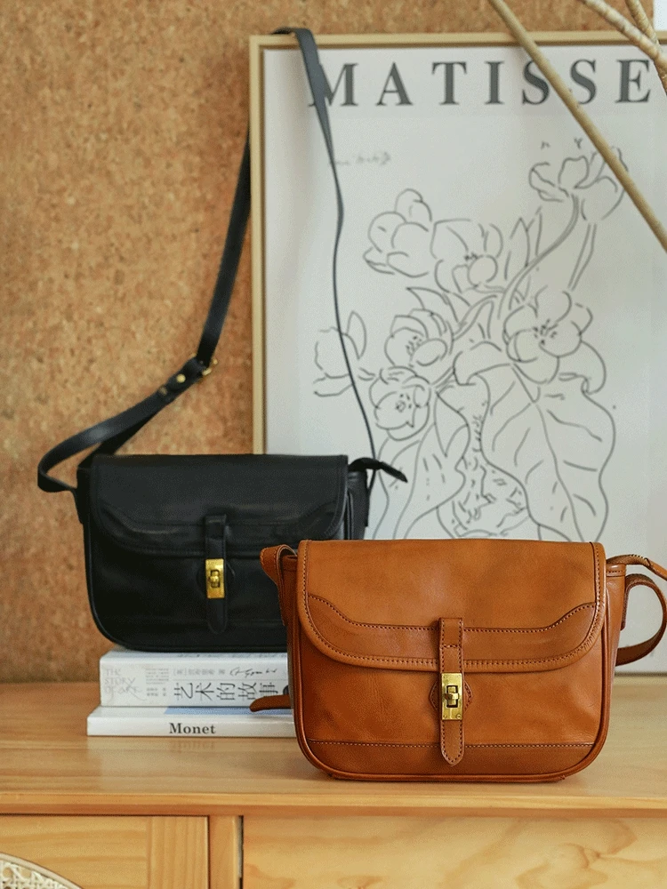 حقيبة ساعي البريد النسائية من جلد البقر من الطبقة الأولى من PNDME حقيبة كتف للسيدات مصنوعة يدويًا من الجلد الطبيعي الطبيعي