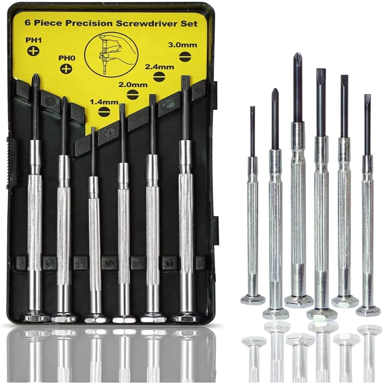 

Compact and Portable Mini Screwdriver Set for Jewelry, Watch, iPhone, Eyeglass Repair - Essential Precision Tool Kit with 6 Asso