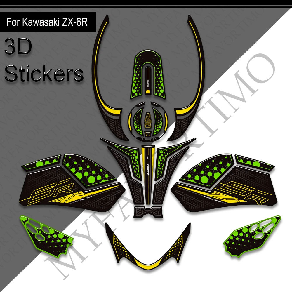오토바이 스티커 연료 탱크 패드 그립 페어링 윈드스크린 윈드쉴드 장식 키트 가와사키 닌자 ZX-6R ZX6R ZX-6R 2024용