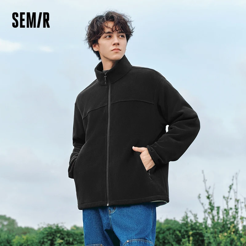 Semir Jacket Men Plush Outerwear 2024 Winter New Polar Fleece Inner Wear Fashion Couple Outfit
