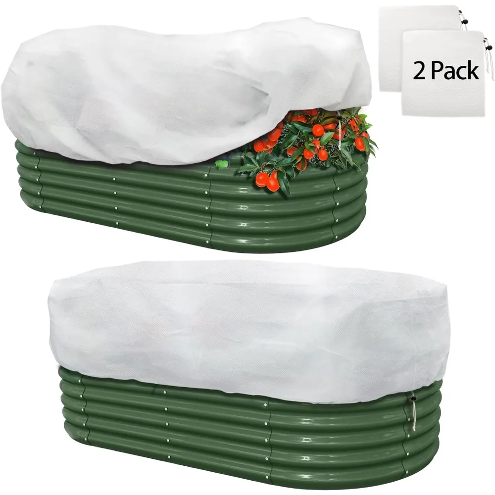 

Комплект из 2 многоразовых морозных одеял для зимних растений, садовые покрывала длиной 6,1x3 фута с завязкой, защита от замерзания