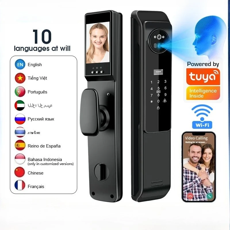 High-Security Smart Door Lock Anti-TheftTuya WiFi Biometric Electronic Fingerprint TTlock Intelligent Ttlock Door Locks