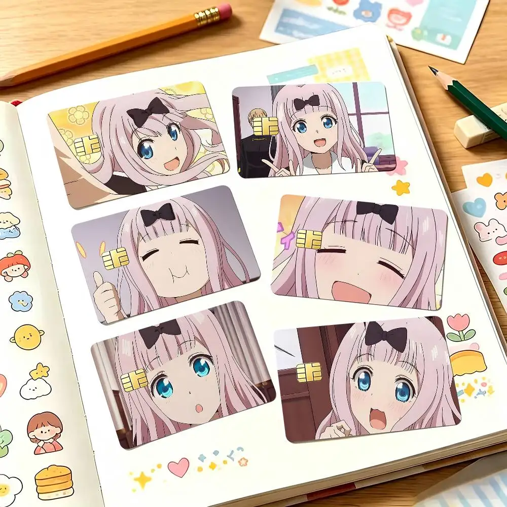 Chika Fujiwara Anime Characters Card Sticker 4Pcs Credit Card Skin Anti Scratch Bank Debit Card Decal
