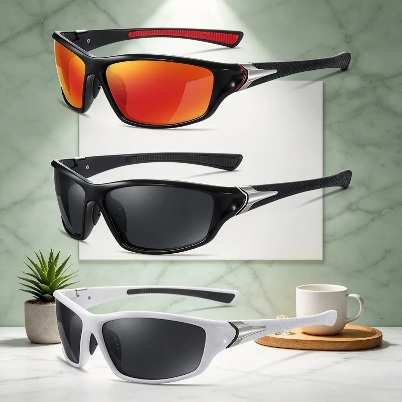 3pcs UV400 Protective Bike Cycling Sunglasses Outdoor Riding Shades Goggles Practical Bicycle Accessories