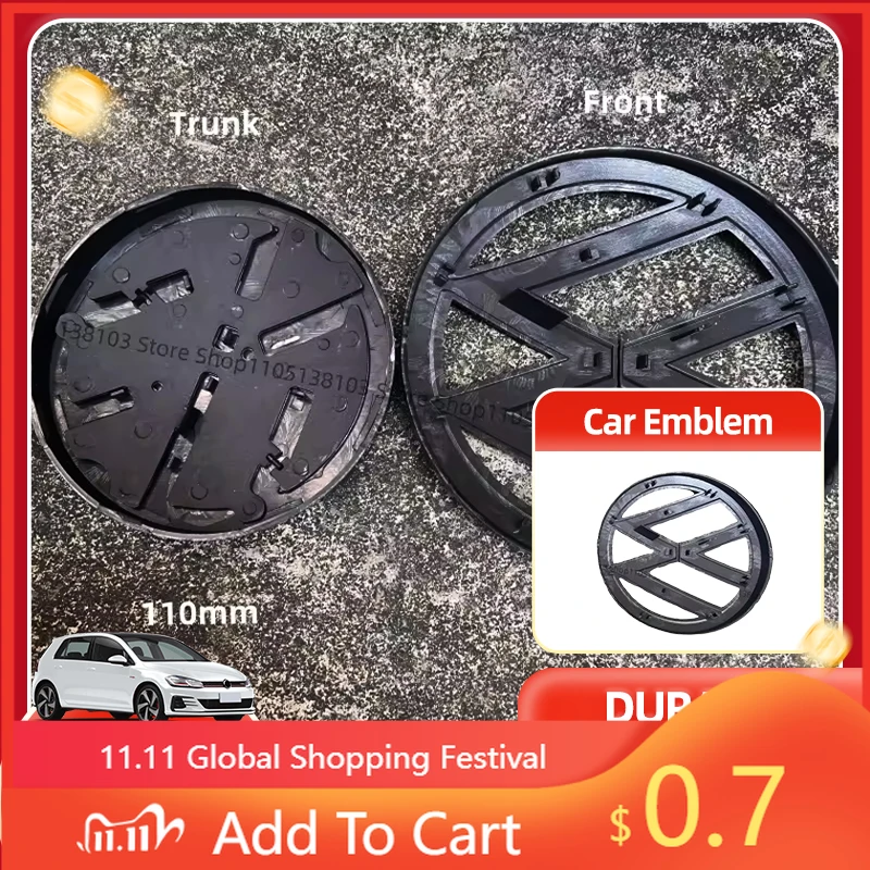 

Для Volkswagen VW внутренние наклейки, лампы, капоты, Стайлинг автомобиля, 135 мм, значок передней решетки, задняя 110 мм, эмблема крышки багажника, замена для