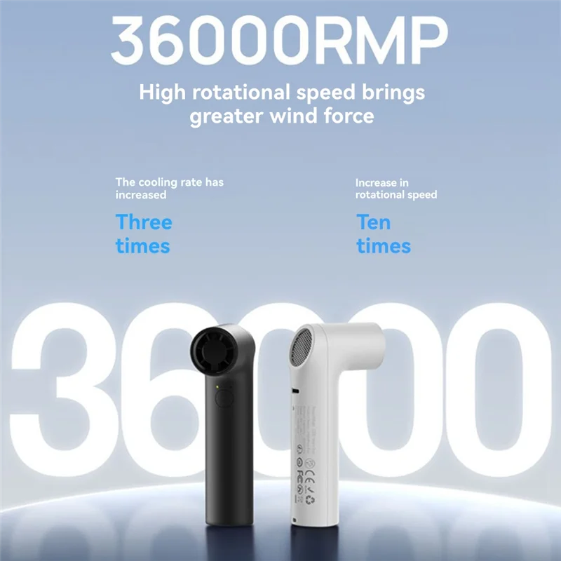 พัดลมมือถือไฟฟ้าลมแรง 36000 รอบต่อนาทีพัดลมมินิความเร็วสูงแบบชาร์จไฟได้กังหันขับเคลื่อนแบบพกพา