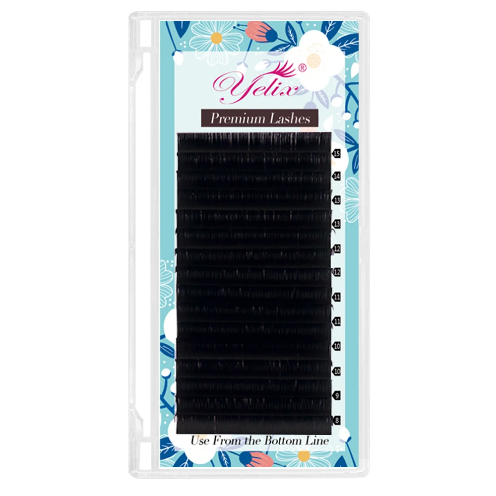 Yelix Matte False Eyelashes Individual Mink High Quality 0.07mm Silk Eye Lashes Russian Volume Eyelash Extension Supplies