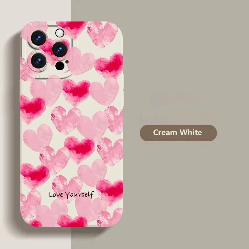 Rainbow Love Heart Pattern Phone Case For Xiaomi Mi 11 Lite 5G 14 13T 13 12T 12 Poco F6 F5 X6 X5 X3 M6 Pro Shockproof Soft Cover