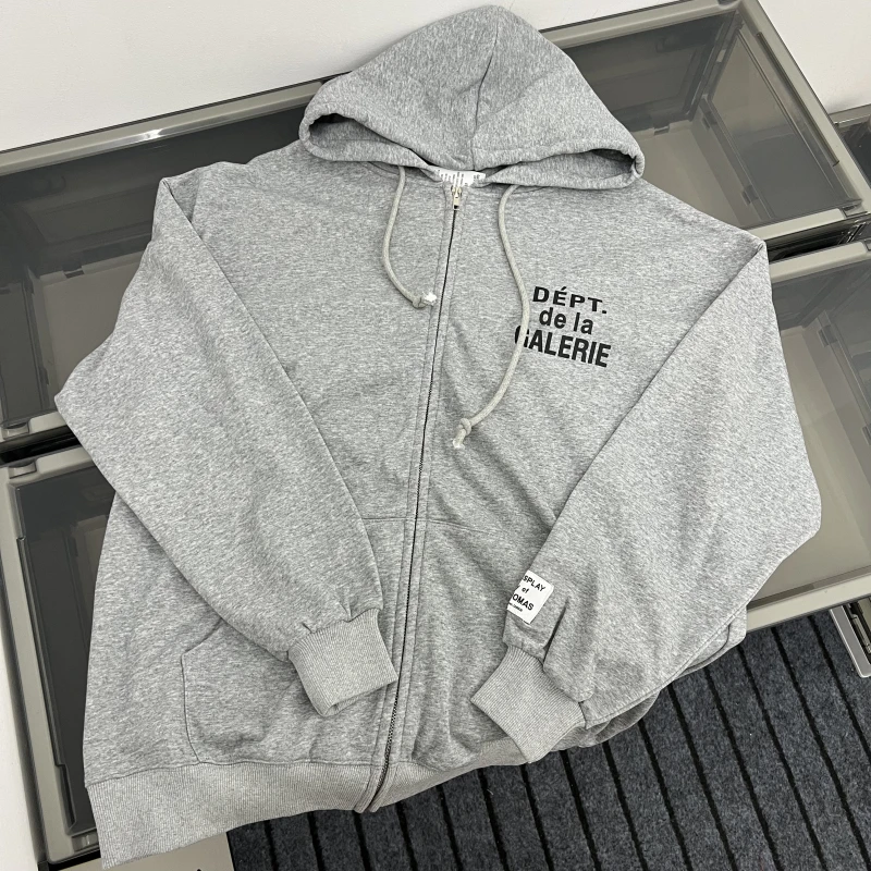 American High Street Hip Hop Loose Sweatshirt Unisex Zipper Hoodie Fashionable All-Match Casual Coat for Men And Women