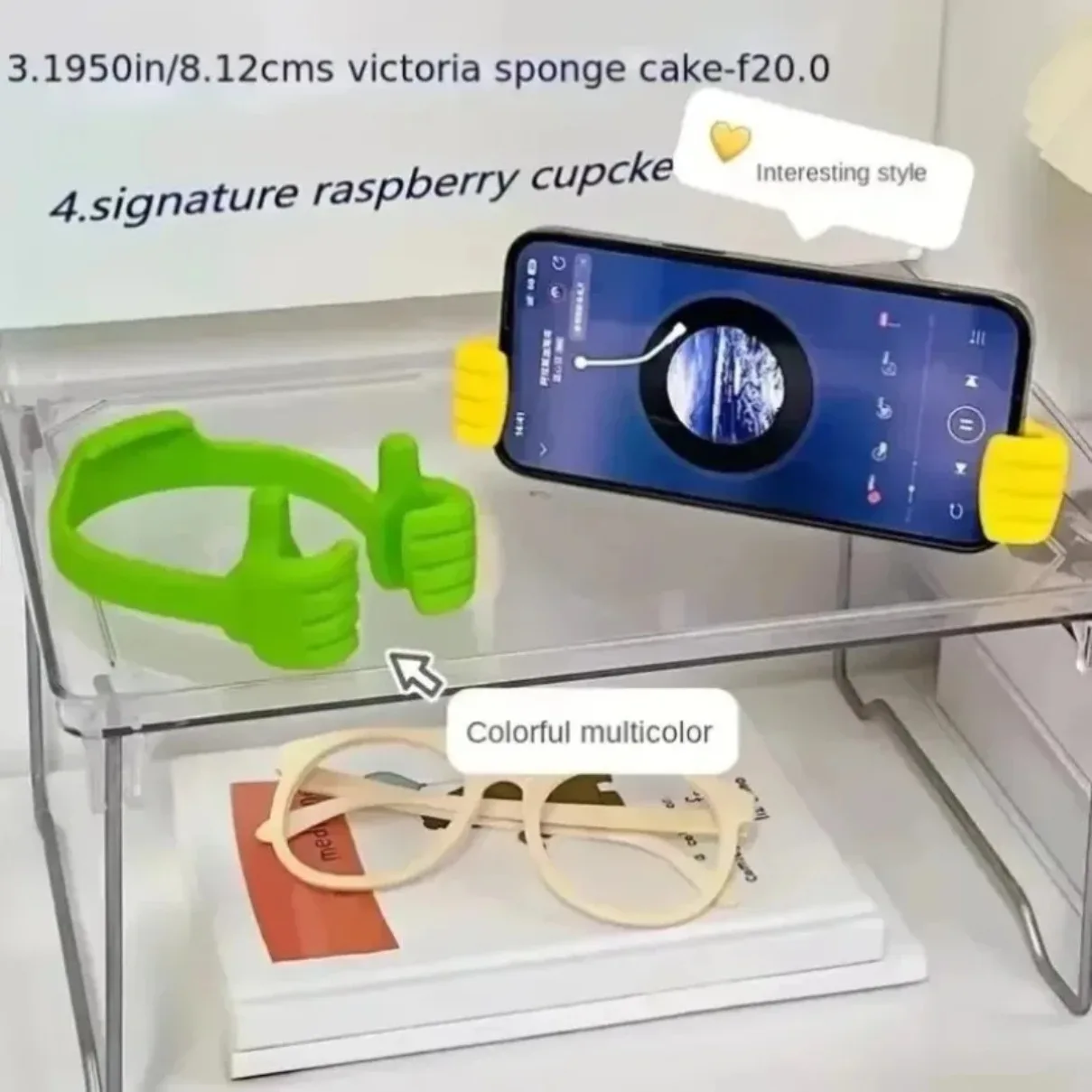 Adjustable Thumbs-up Cell Phone Stand Holder Tablet Stand Cradle for Desk Desktop Smartphone Cellphone Mobile Phone Tablets