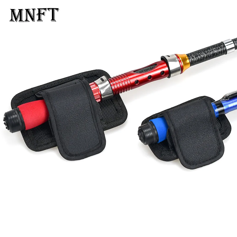 Mnft 1 peça s/l suporte de vara de pesca portátil de dois tamanhos, couro texturizado, gancho duplo e fivela de laço, ferramenta de vara de pesca de estabilidade