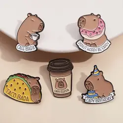 Capybara Brooch Kid Gift Metal Animal Cartoon Pin Brooch Cartoon Cute Capybara Alloy Badge Backpack Accessories