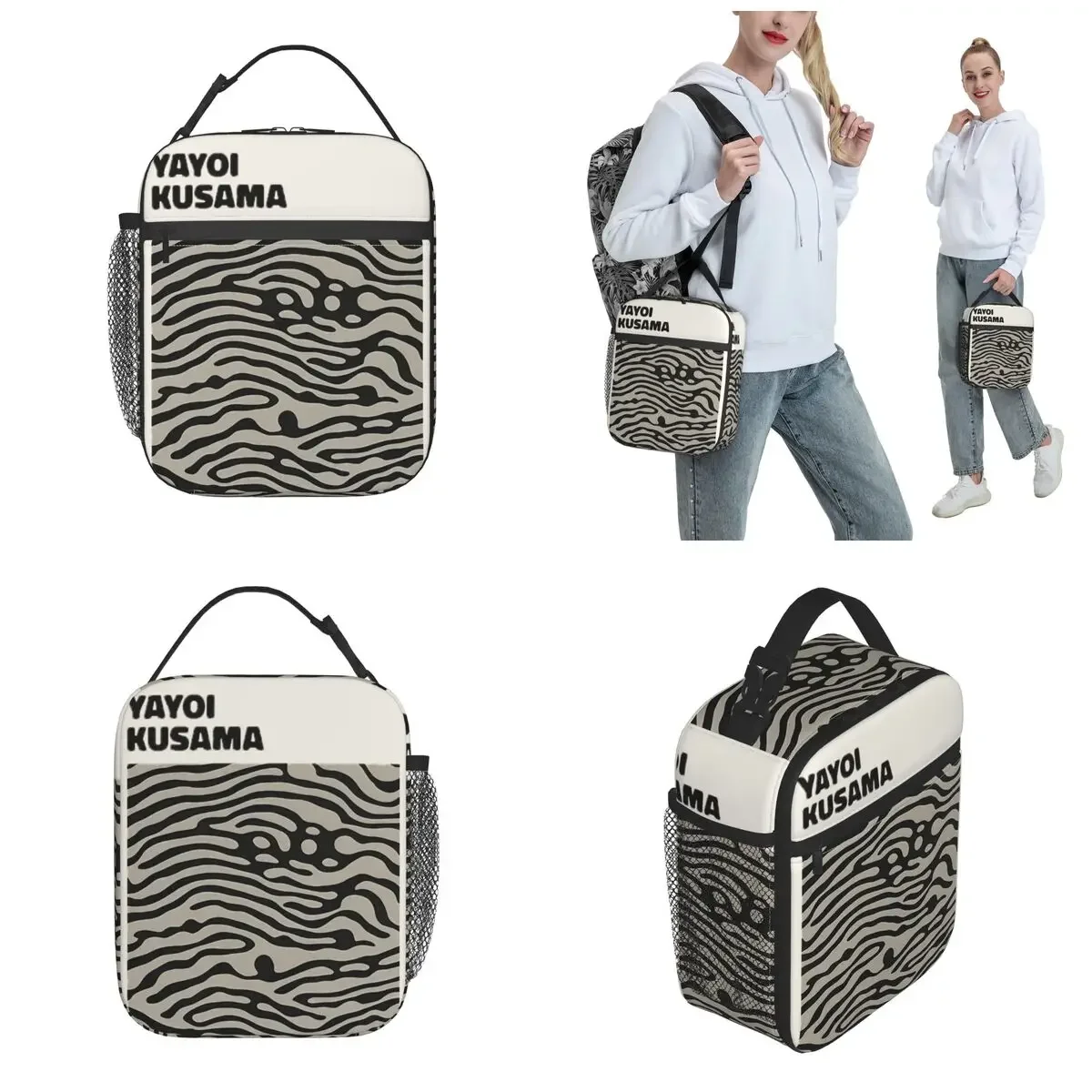 Insulated Lunch Tote Bag Tokyo 1998 Yayoi Black Line Merch Yayoi Kusama Storage Food Box New Thermal Cooler Lunch Box For Office