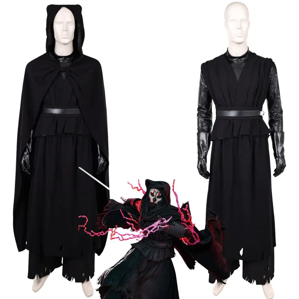 Darth Nihilus Cosplay Jedi Knight Costume for Adult Men Cloak Hood Uniform Roleplay Fantasia Outfits Halloween Carnival Suit