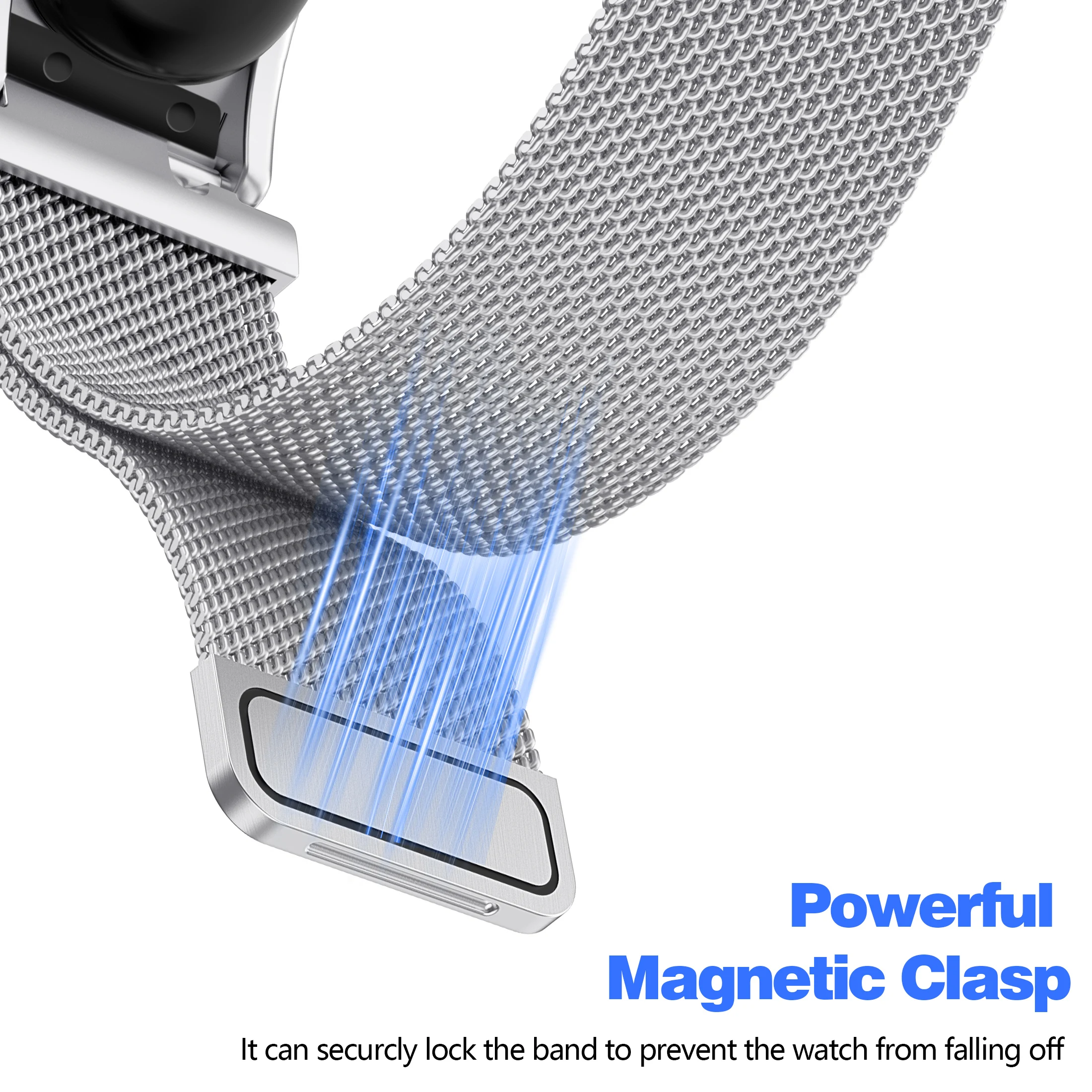 Google Fitbit Air Atmungsaktives Milanaise-Armband Schnellverschluss Verstellbares Weiches Metall-Tracker-Zubehör – Detail 29