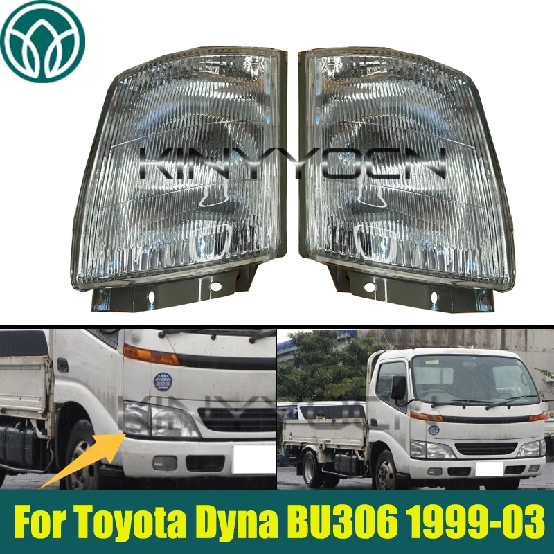 

1 пара передних указателей поворота, угловая лампа для Toyota Dyna BU306 1999-2003, индикаторный угловой светильник