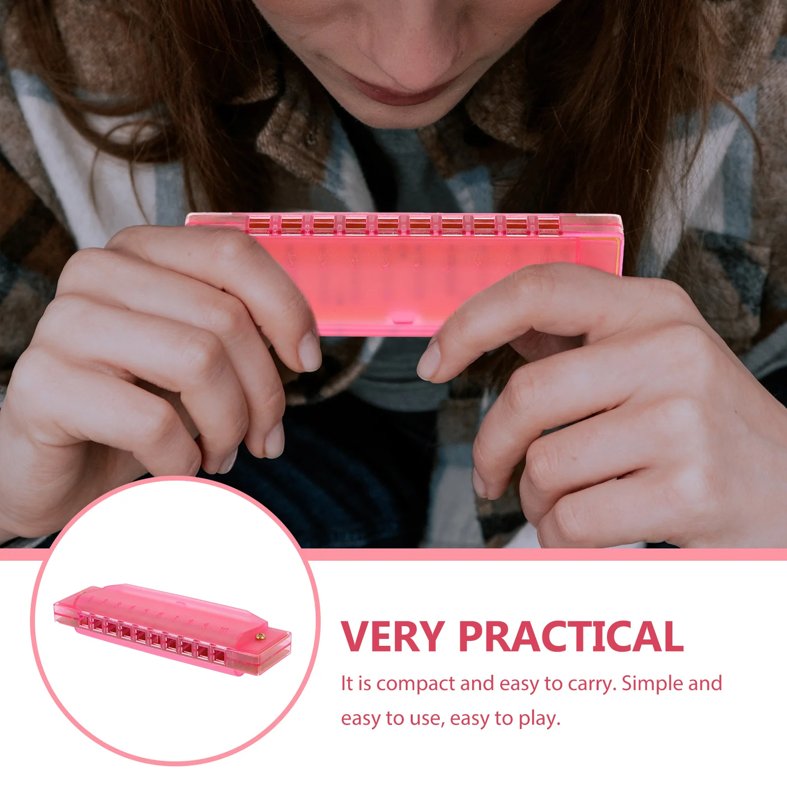

Beginner Mouth Organ For Harmonica Plastic Musical Instrument Durable Educational Ten Holes Portable Small