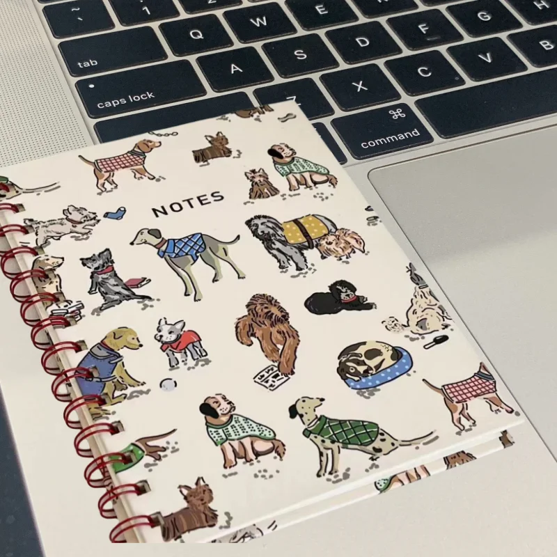 A5 Cartoon Dog Coil Ring Daily Planner Notebook 60 Pages Loose-leaf Ins Diary Journal Notebook Kawaii Student Writing Notepad