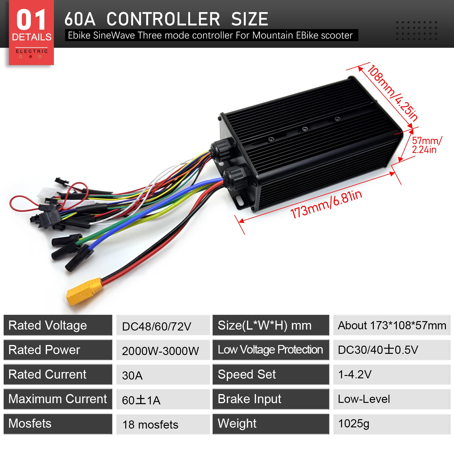 Controlador de Motor Sin Escob - Ebike Conversion Kit 72V 3000W reseña y precio