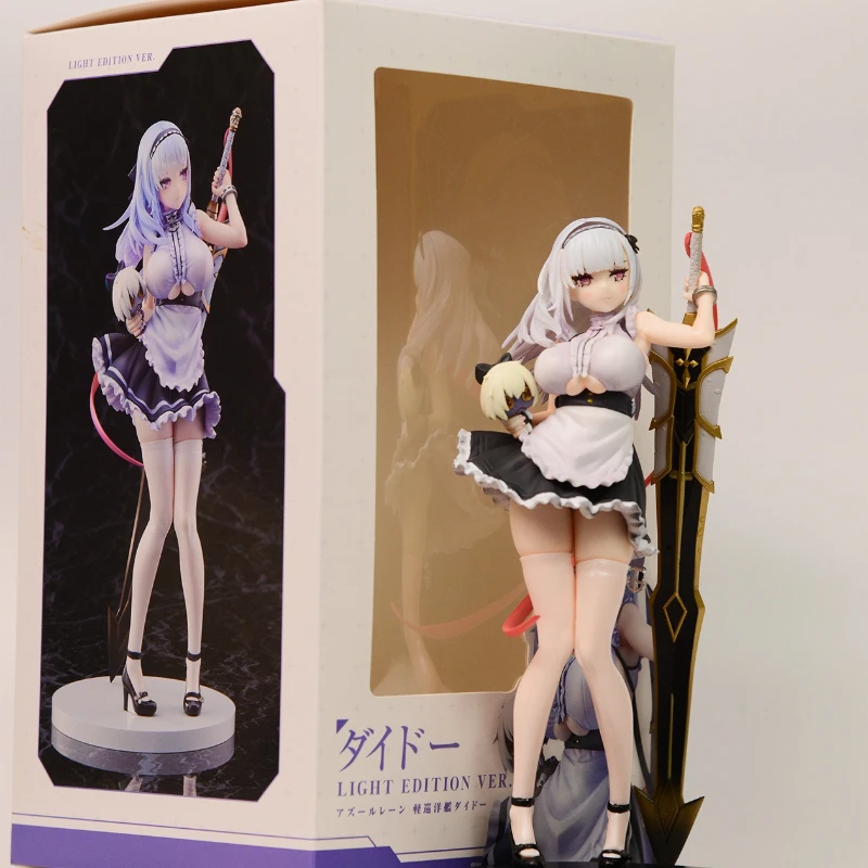 22cm 아우레 라인 게임 라이트 크루저 디도 메이드 피규어 아름다운 소녀 피규어 애니메이션 및 만화 데스크탑 장식품 장식 선물 장난감