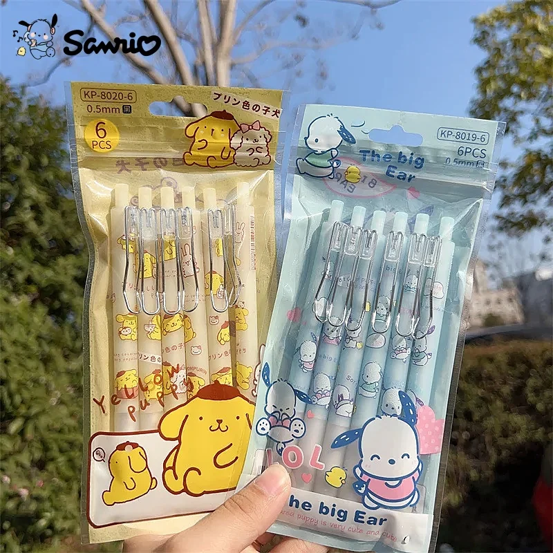 Sanrio-Bolígrafo de carbono Pochacco con gancho de Metal, figuras de acción de Anime, bolígrafo de carbono para estudiantes, regalos de papelería bonitos