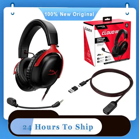 Cuffie da gioco cablate HyperX Cloud 3 III con microfono audio DTS/supporta software HyperX Cuffie da gioco USB per PC PS Xbox Switch