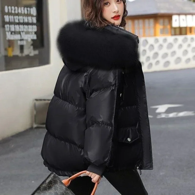 New White Duck Down Jacket Female Authentic Short Fashion Foreign Air Loose Bright Face Wash Thick Bread Suit Winter Coats Women