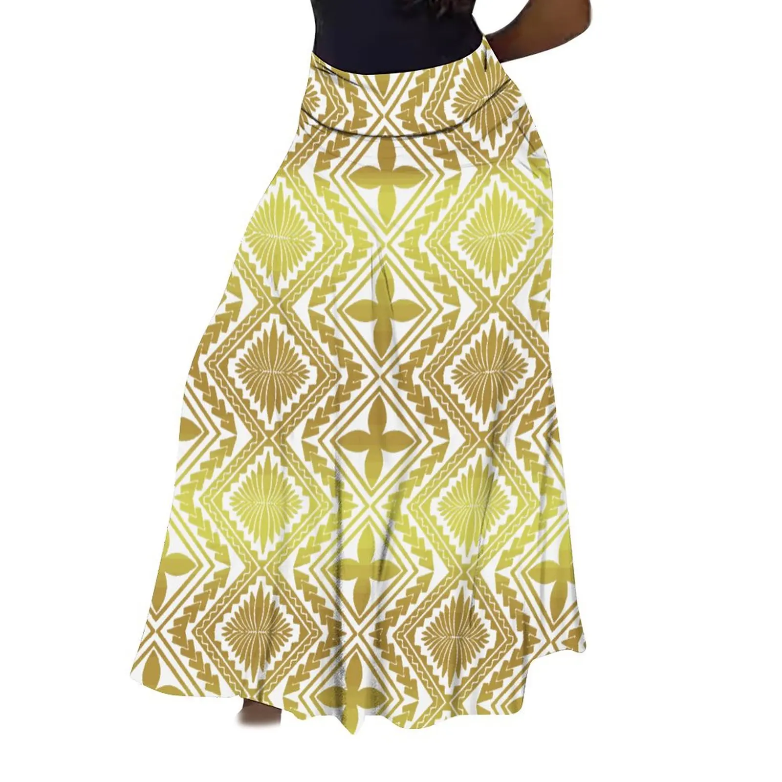 Jupe plissée pour femmes, imprimé polynésien, taille haute, ligne a, longue, jupe de plage de vacances, personnalisée, été 2025