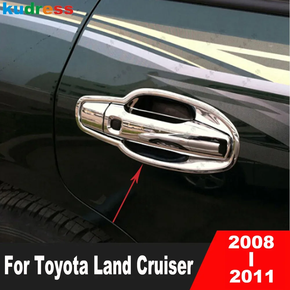 

For Toyota Land Cruiser 200 LC200 FJ200 2008 2009 2010 2011 Chrome Side Door Handle Bowl Cover Trim Car Accessories