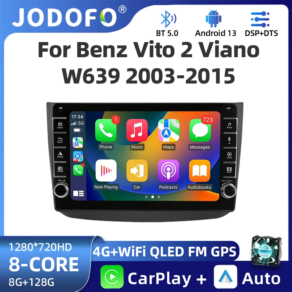 

Android 13 Car Radio For Benz Vito 2 W639 Viano 2003-2015 IPS QLED Multimedia Video Player GPS AI Voice CarPlay 2Din Auto Stereo