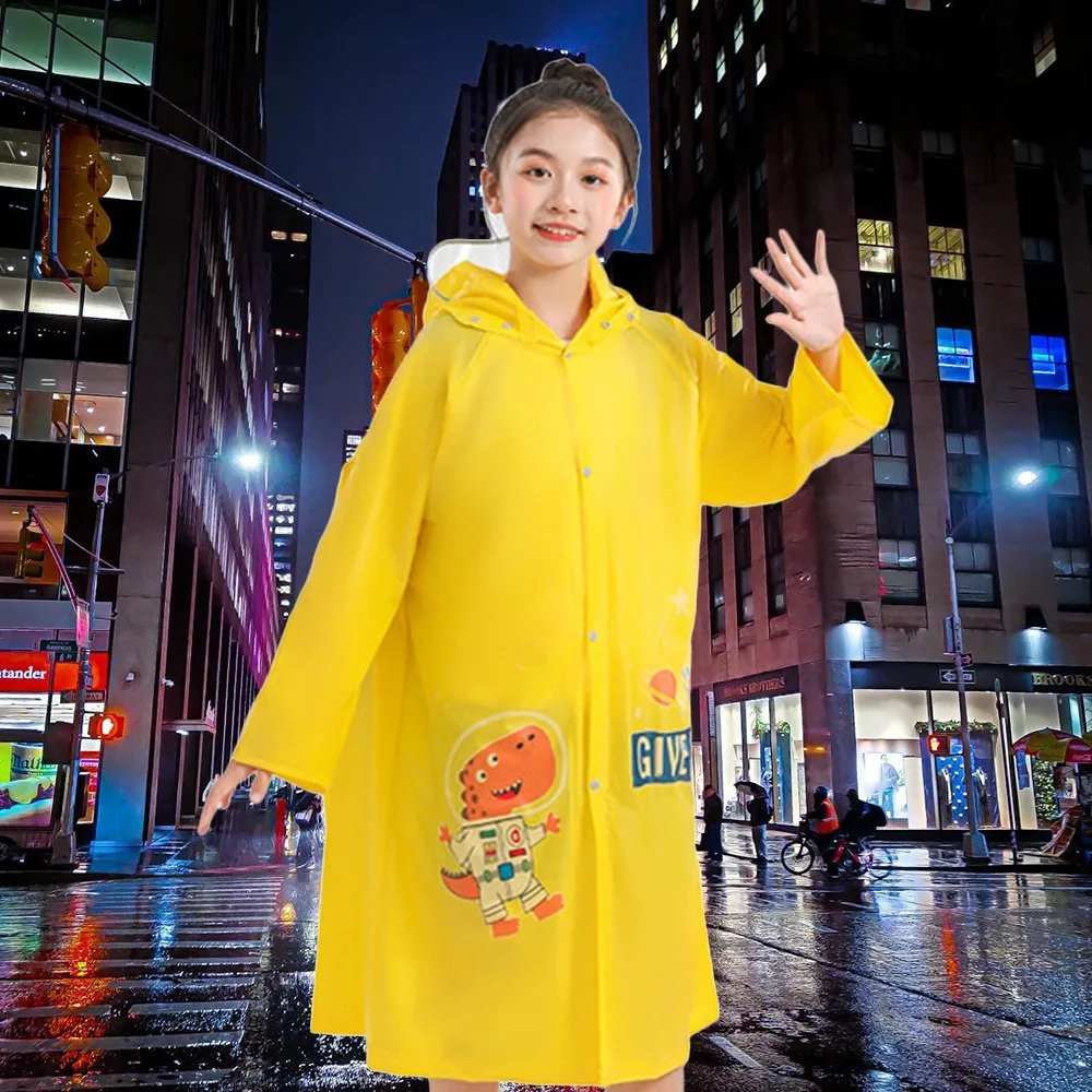 Creative Cartoon Kids Raincoat Long Style Full Body Thickened One-Piece Raincoat Waterproof Durable Rain Coat Outdoor