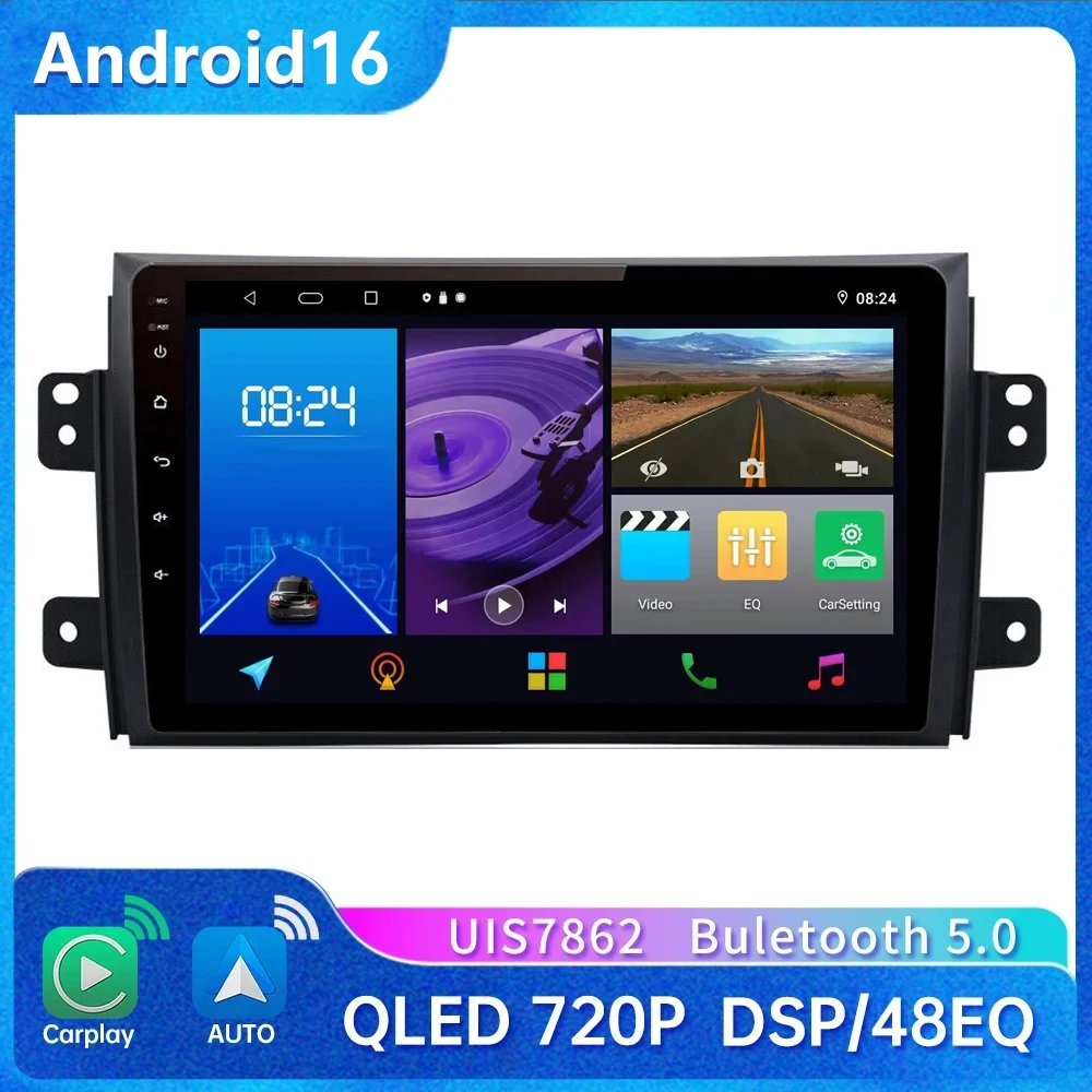 

Android 16 For Suzuki SX4 SX 4 2006-2013 Fiat Sedici 2005-2014 Radio Multimedia Player Wireless CarPlay Intelligent Car Systems