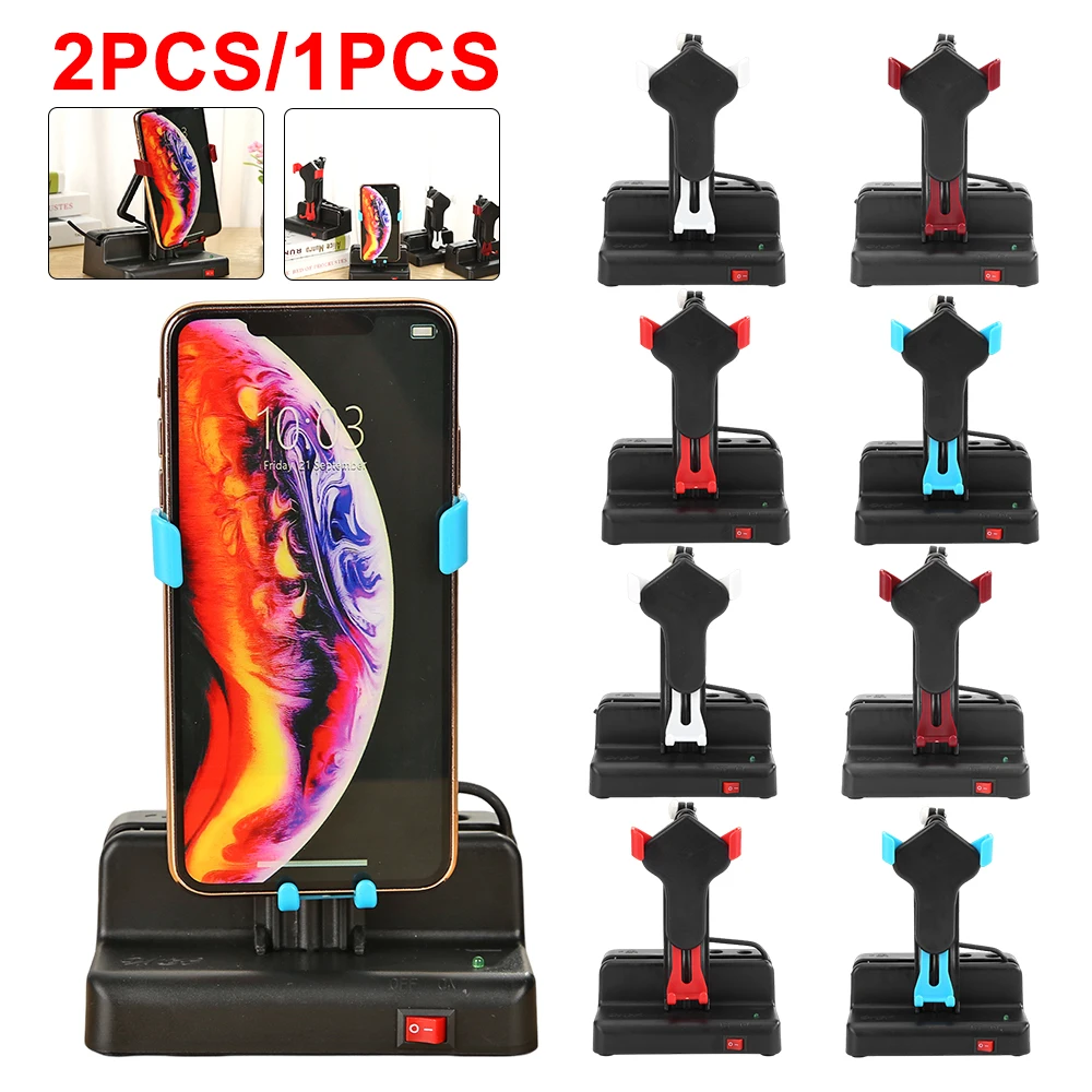 2/1PCS Desk Walking Swing Shaker Mobile Phone Stand Automatic Shake Motion Mute Brush Step Safety Wiggler With USB Cable