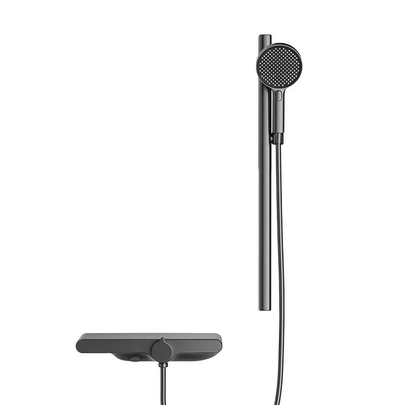 

Simple shower full copper, gun ash, milky white modern home lift hot and cold bathroom nozzle