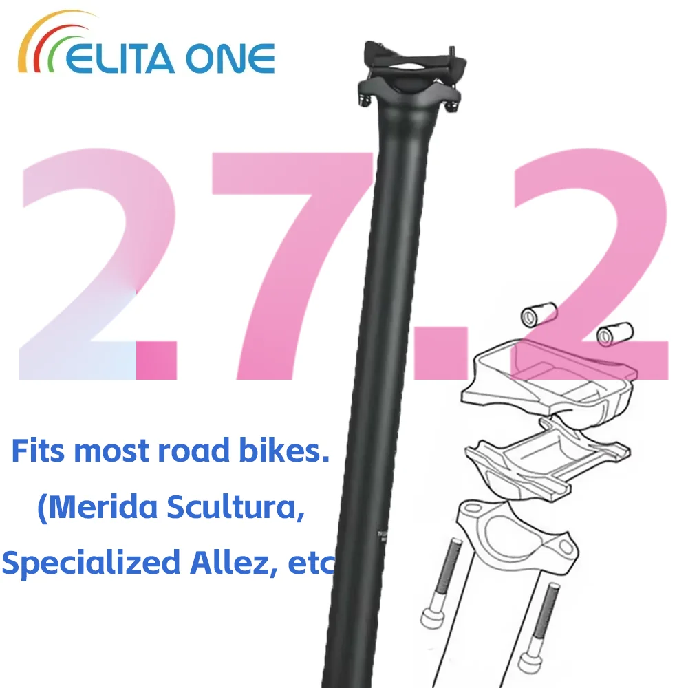 

ELITA ONE Bicycle Seat Post Carbon Light 27.2mm MTB/Road Bike Seatpost 300/350/400mm