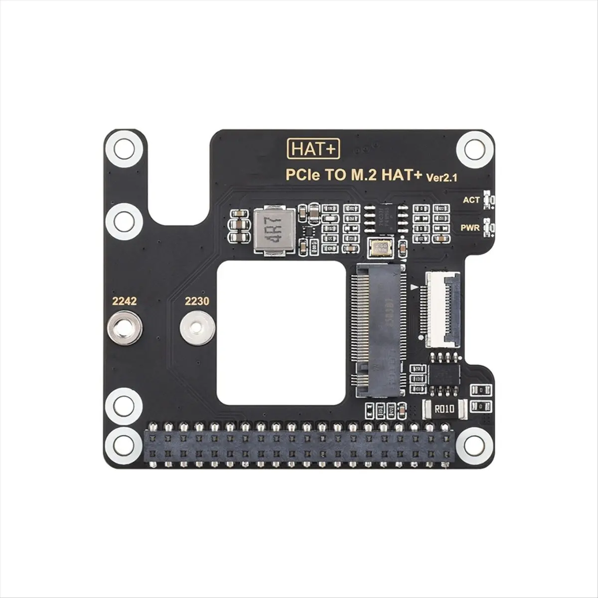 A85P PCIe to M.2 Adapter for Raspberry Pi 5, Supports NVMe Protocol M.2 Solid State Drive, HAT + Standard