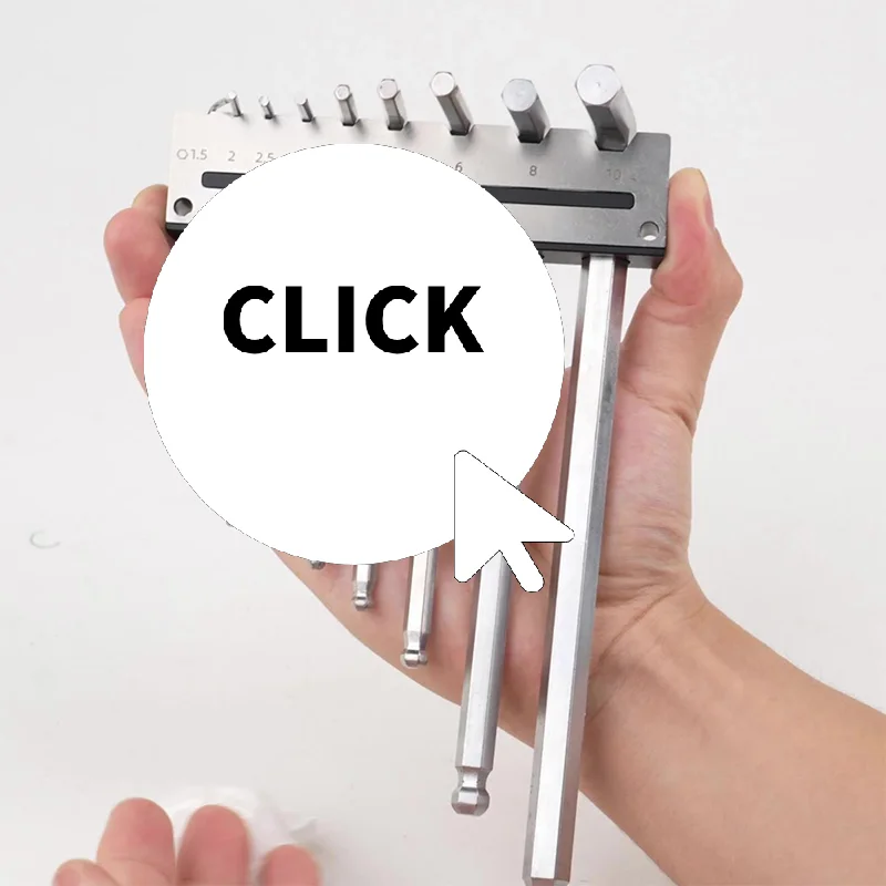

1.5-10mm Hex Wrench Holder 9 Slot Wall Mount Wrench Storage Rack Wall Wrench Tray Woodworking Tool Hanging Organizer