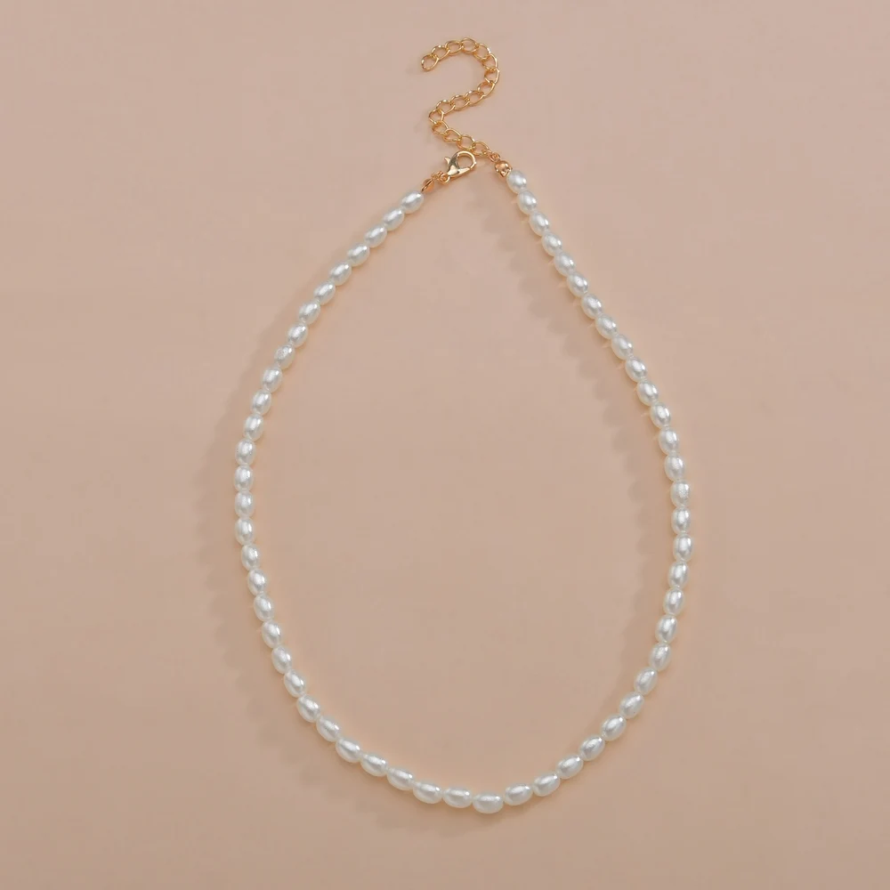الكلاسيكية تقليد اللؤلؤ مطرز قلادة للنساء ، بسيطة وعصرية ، مزاجه المجوهرات ، اكسسوارات هدية