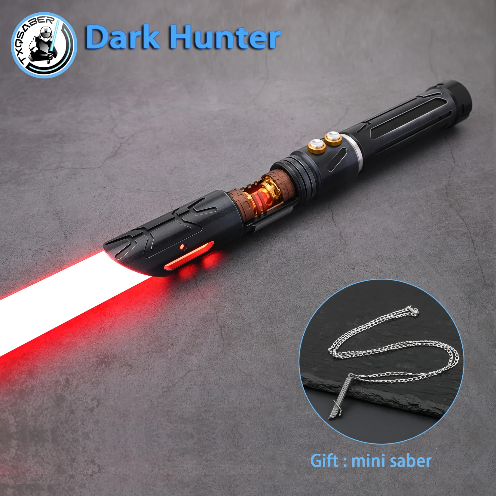 

DarkHunter TXQSTUDIO RGB NoePixel laser sword Smooth Swing Metal Hilt lightsaber Bluetooth Control Colors Change Cosplay FOC