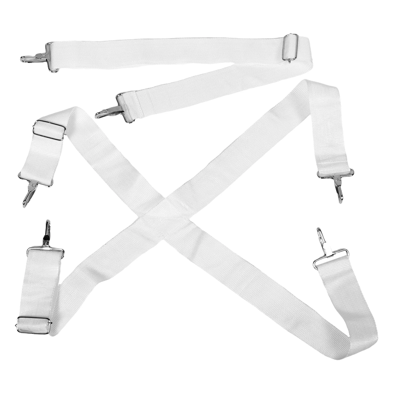 

2Pcs White Drum Straps Adjustable Oxford Harness Single Double Shoulder Drum Accessories Parts marching snare drum