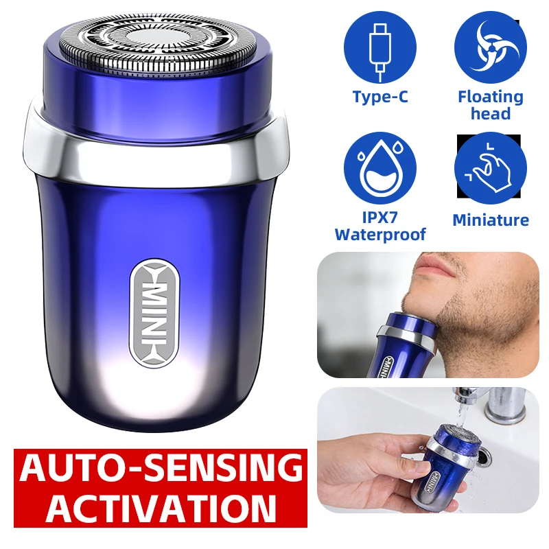 

Автоматическая мини-бритва для мужчин, водонепроницаемая (IPX7), для влажного и сухого бритья, профессиональная бритва с длительным временем работы от батареи, электрическая бритва для путешествий.