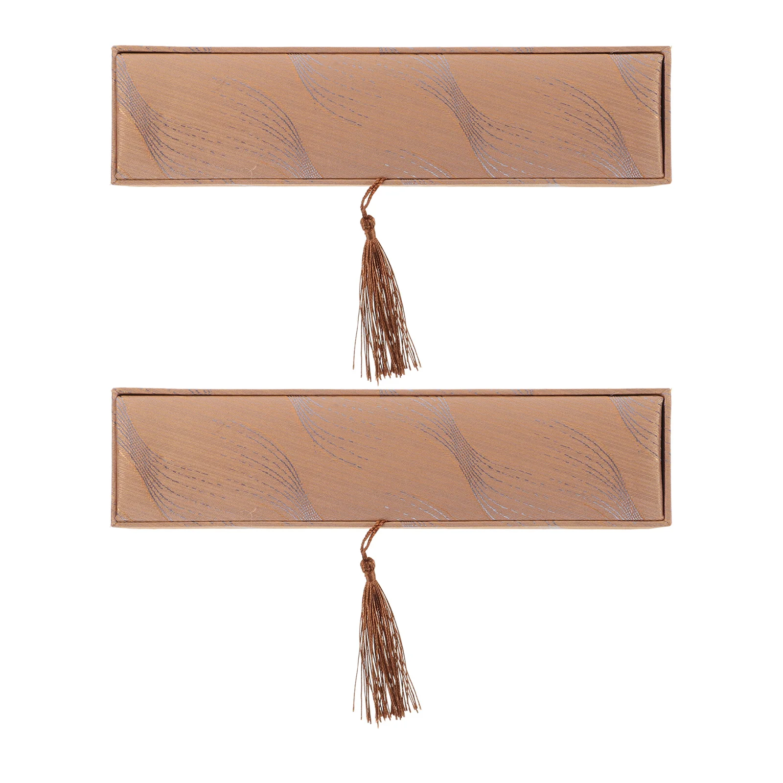 

2Pcs Jewelry Box Chinese Style Vintage Tassel Design Rectangle Trinket Storage for Necklaces Bracelets Rings Travel Gift