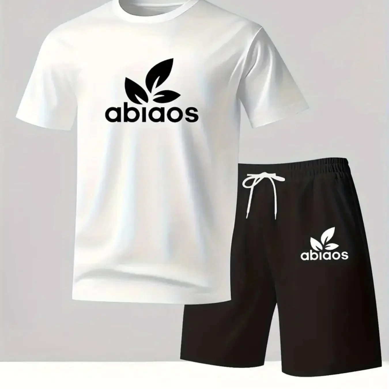 

Men's Fashion Trend Casual Sports Short-sleeved Shorts Set Quick-drying Sweat-absorbing Soft Breathable Men's T-shirt Set