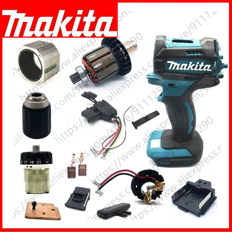 

Makita DDF482 Chuck Housing Motor Switch Gearbox Carbon brush holder for DDF482RME DDF482Z Power Tool Accessories